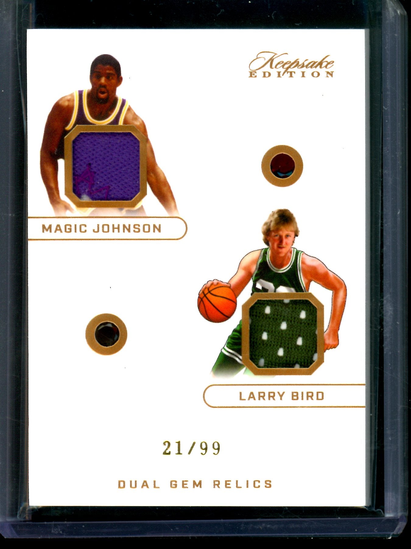 2024 Keepsake Edition Magic Johnson / Larry Bird Dual Diamond Relic /99 Lakers / Celtics