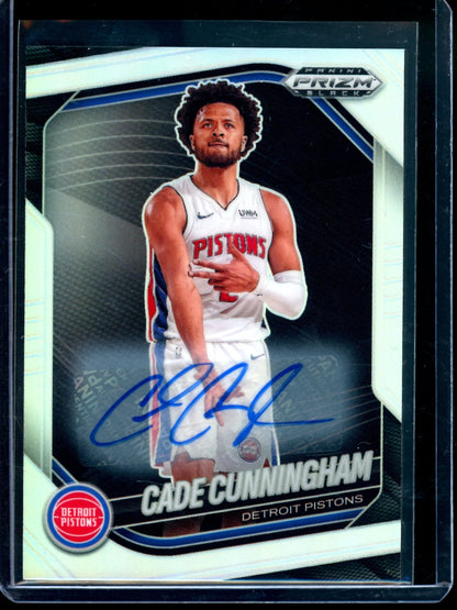2025 Panini Prizm Black Cade Cunningham Silver Autograph Pistons