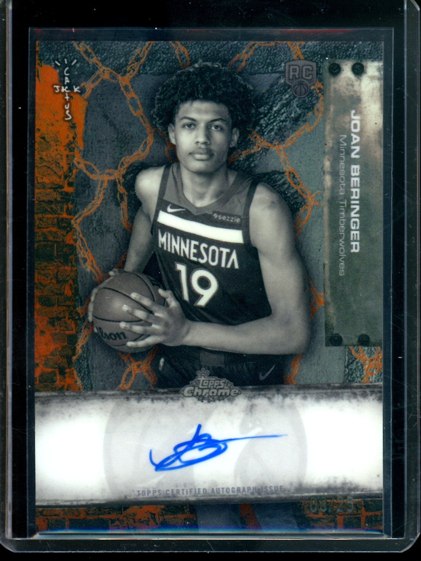 2026 Topps Cactus Jack Joan Beringer Orange Refractor Rookie Autograph /25 Timberwolves