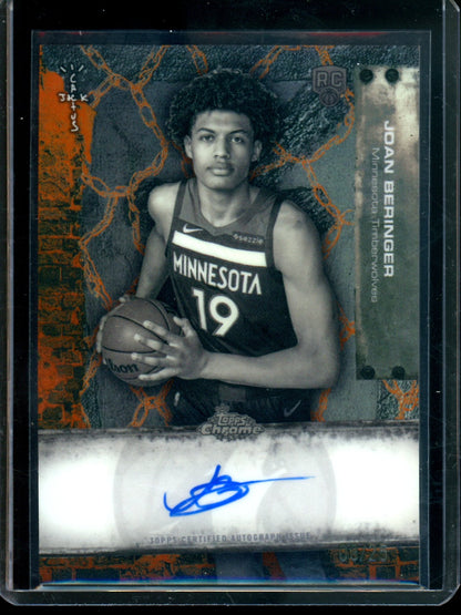 2026 Topps Cactus Jack Joan Beringer Orange Refractor Rookie Autograph /25 Timberwolves