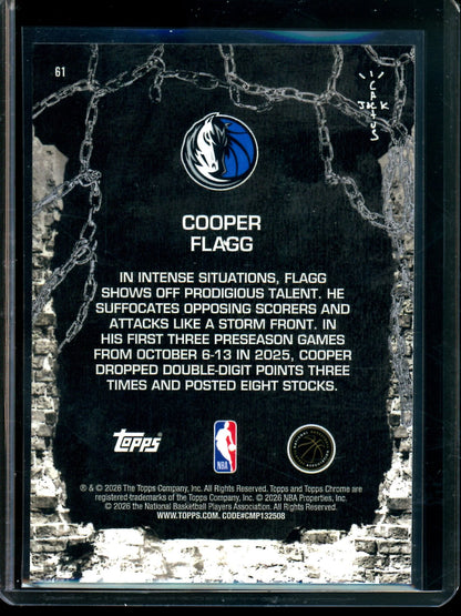 2026 Topps Cactus Jack Cooper Flagg Rookie Card Mavericks