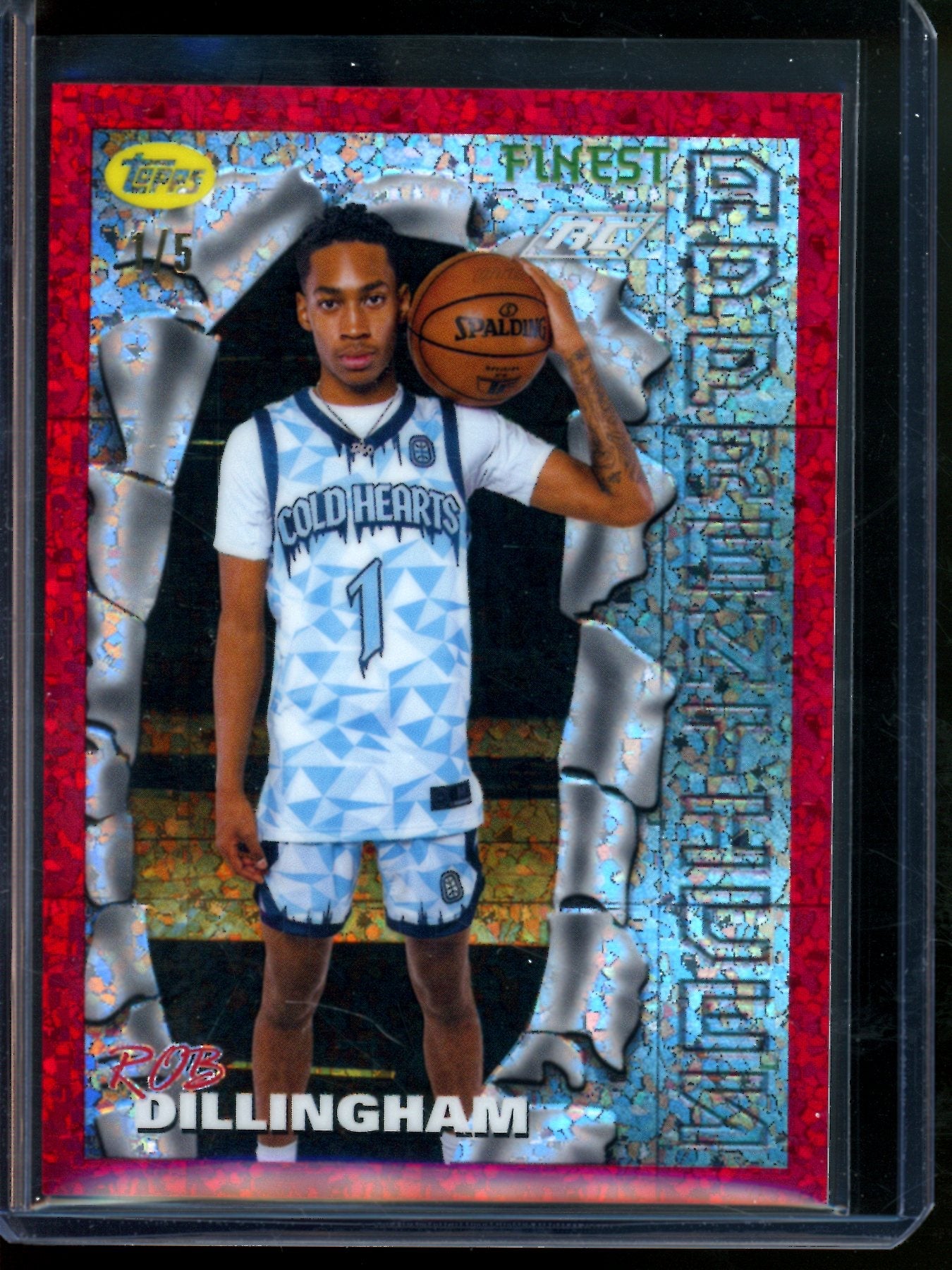 2023 Topps Finest Rob Dillingham Red Rookie Card Apprentices /5 Cold Hearts