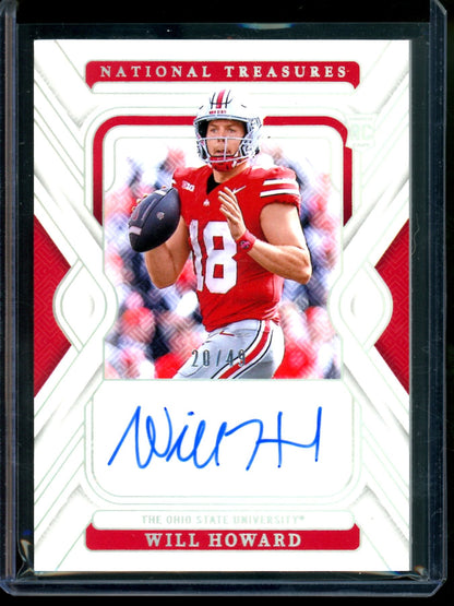 2025 Panini National Treasures Will Howard Rookie Autograph /49 Ohio State