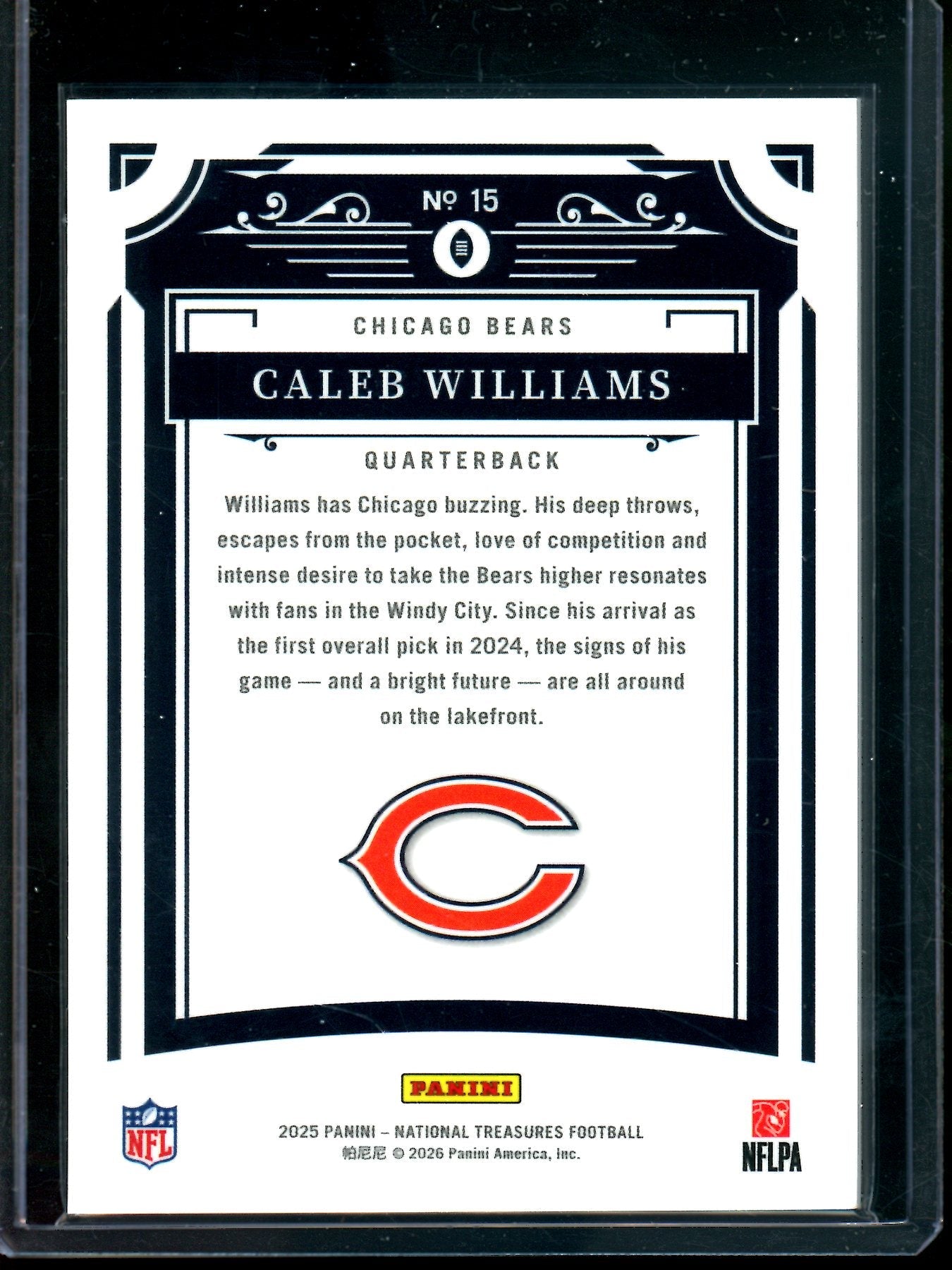 2025 Panini National Treasures Caleb Williams /25 Bears