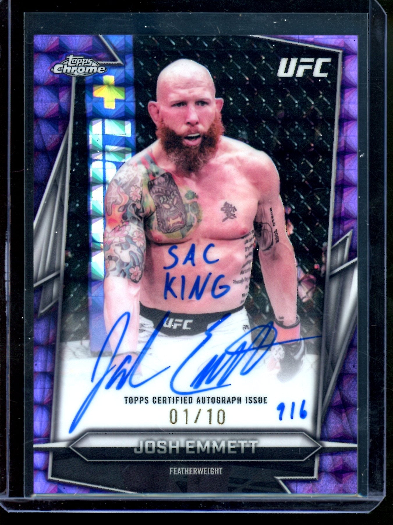 2026 Topps Chrome Josh Emmett Purple Geometric Autograph Inscribed /10
