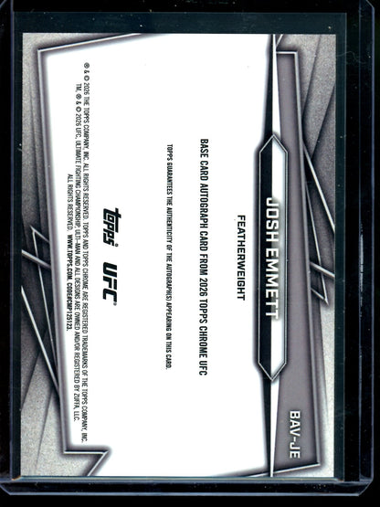2026 Topps Chrome Josh Emmett Purple Geometric Autograph Inscribed /10