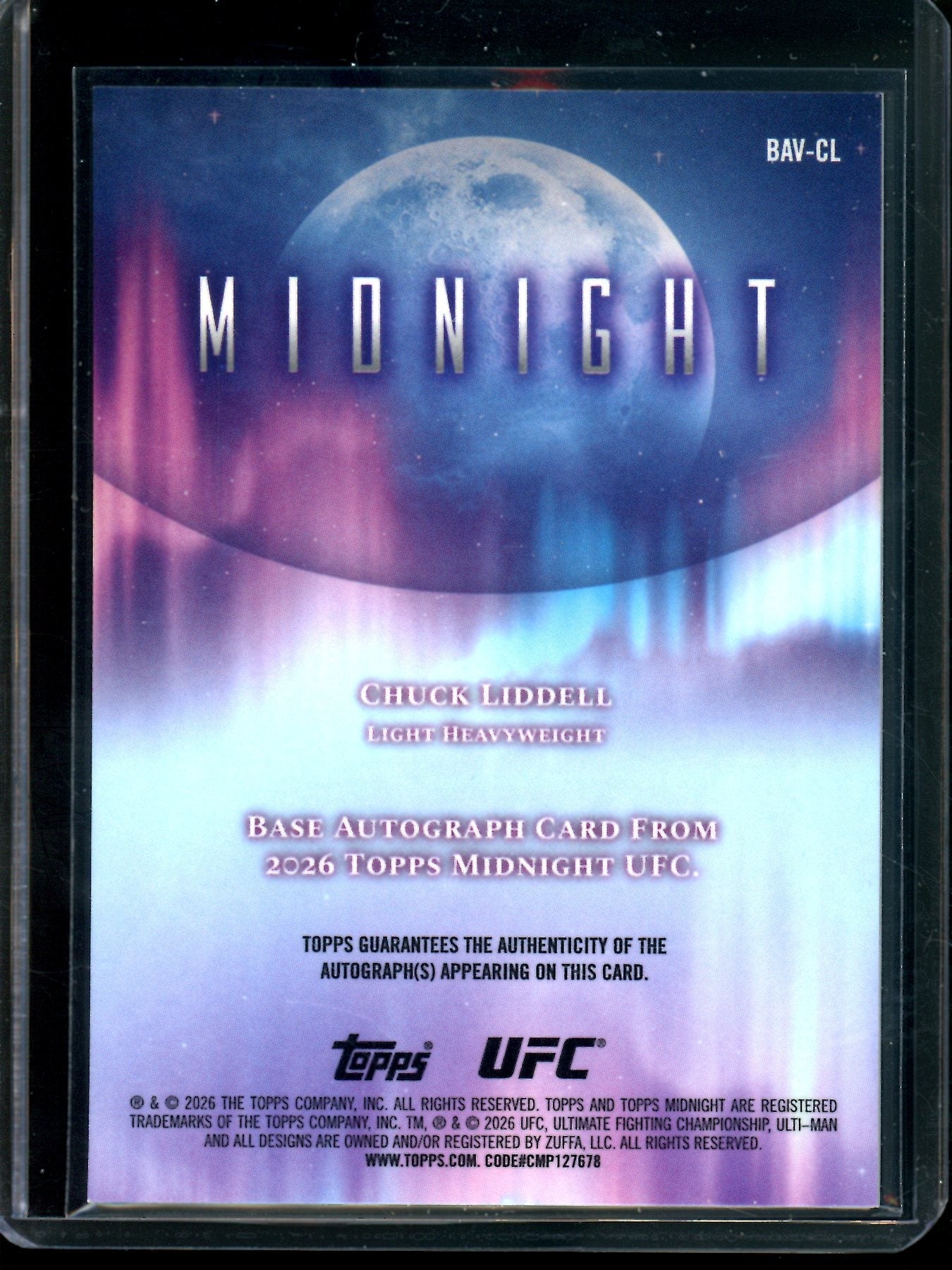 2026 Topps Midnight Chuck Liddell Refractor Autograph