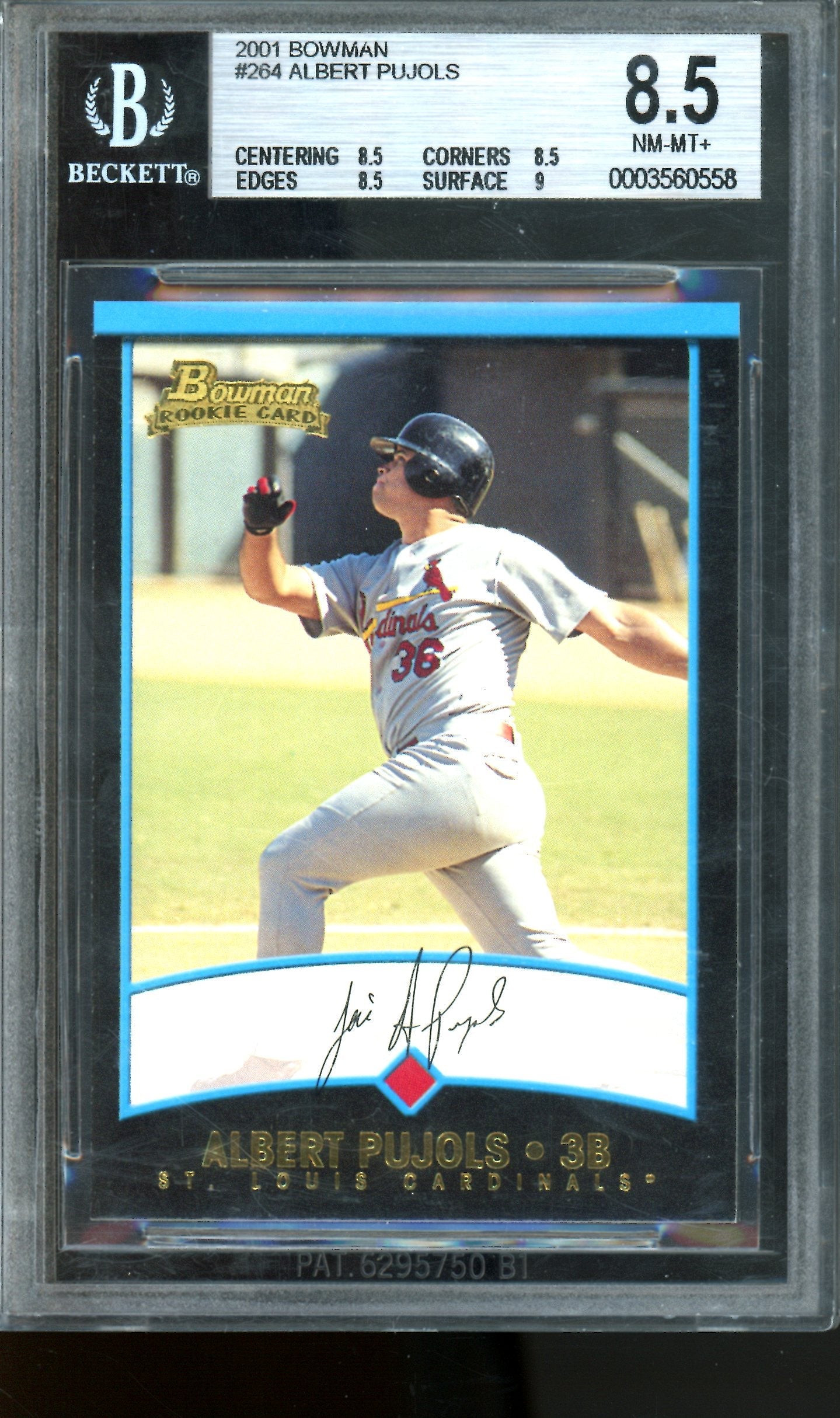 2001 Bowman Albert Pujols Rookie Card BGS 8.4 Cardinals