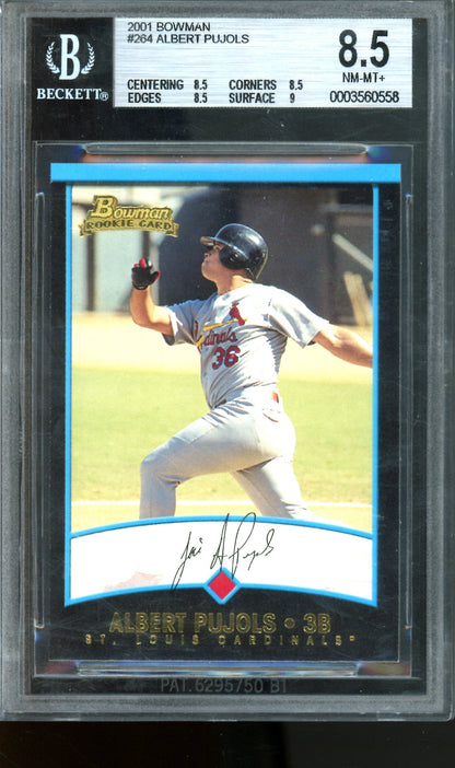 2001 Bowman Albert Pujols Rookie Card BGS 8.4 Cardinals