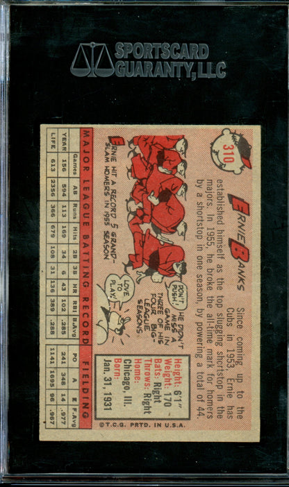 1958 Topps Ernie Banks #310 SGC 6 Cubs