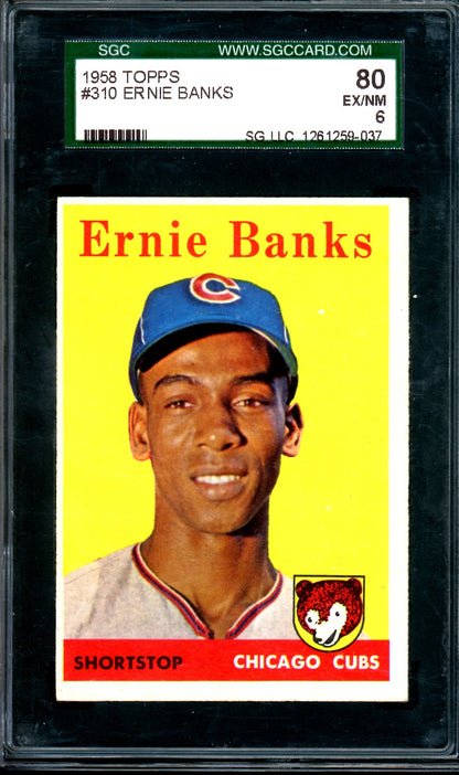 1958 Topps Ernie Banks #310 SGC 6 Cubs