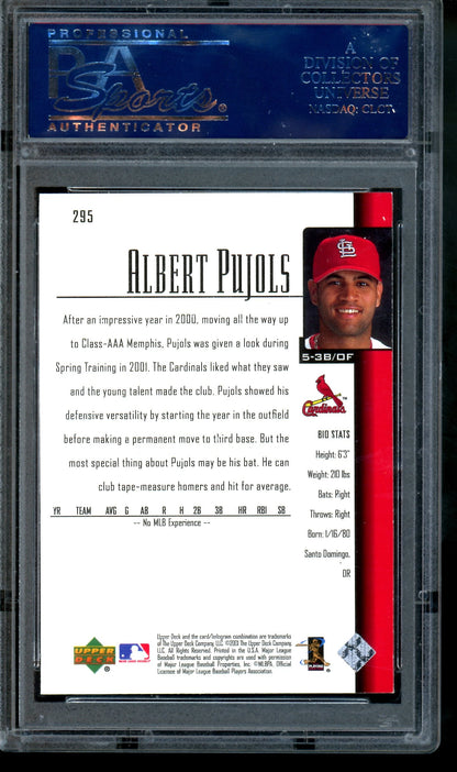 2001 Upper Deck Albert Pujols Star Rookie PSA 9 Cardinals
