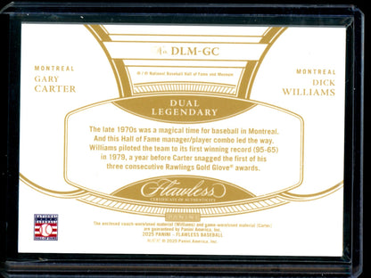 2025 Panini Flawless Gary Carter / Dick Williams Dual Legendary Relics /15 Expos