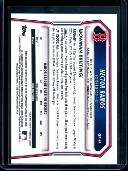 2026 Bowman Chrome Hector Ramos 1st Autograph Red Sox