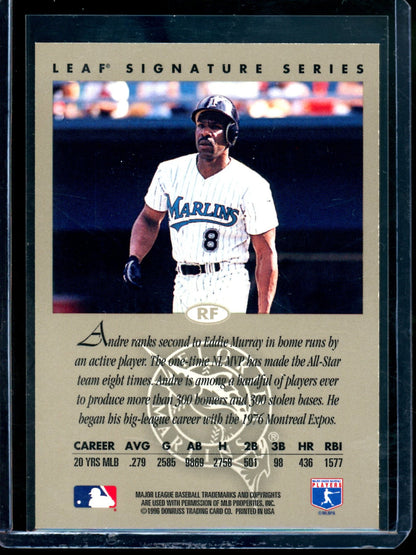 1996 Leaf Signature Series Andre Dawson Autograph Bronze Marlins