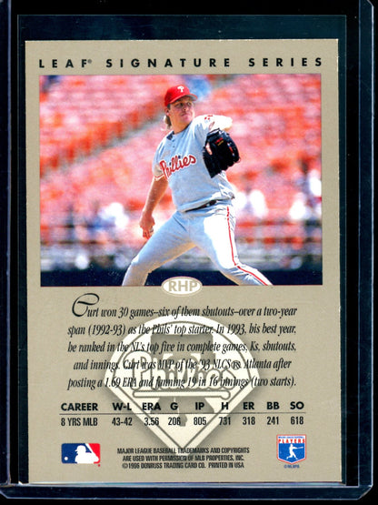 1996 Leaf Signature Series Curt Schilling Autograph Silver Phillies