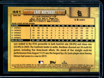 2026 Topps Series 2 Lars Nootbaar Golden Mirror Image Variation Cardinals