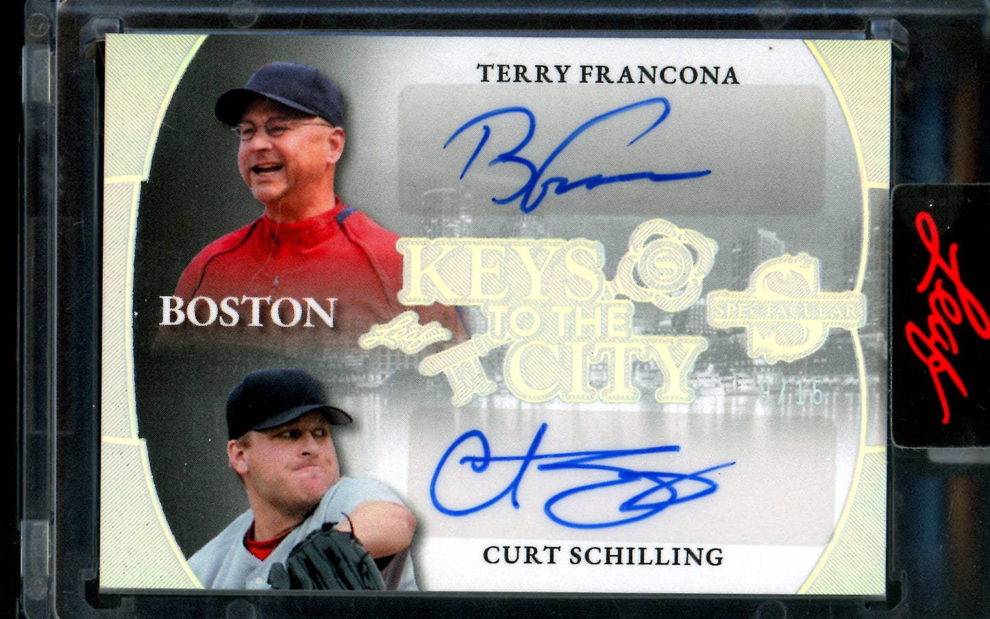 2025 Leaf Spectacular Terry Francona / Curt Schilling Dual Autograph Keys to the City /15 Red Sox