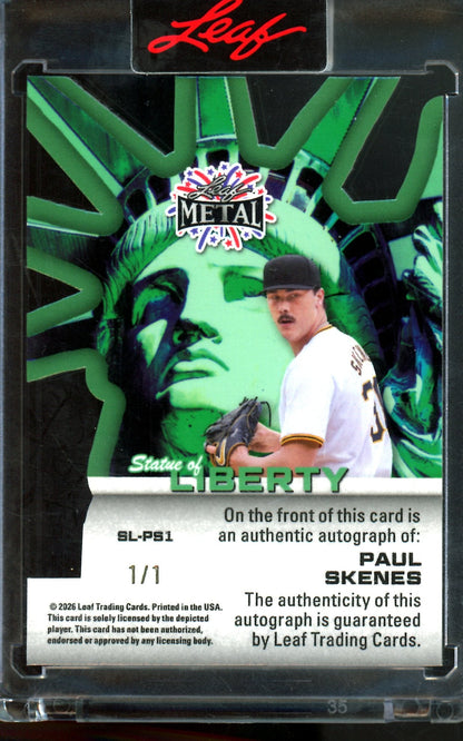 2026 Leaf Metal Paul Skenes Statue Of Liberty Autograph 1/1 Pirates