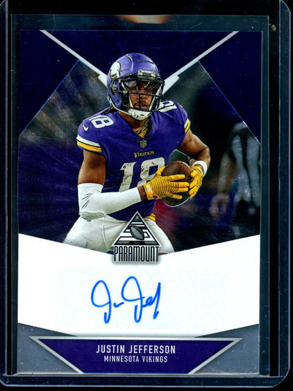 2022 Panini Chronicles Justin Jefferson Paramount Autograph #PAR-JUJ Vikings