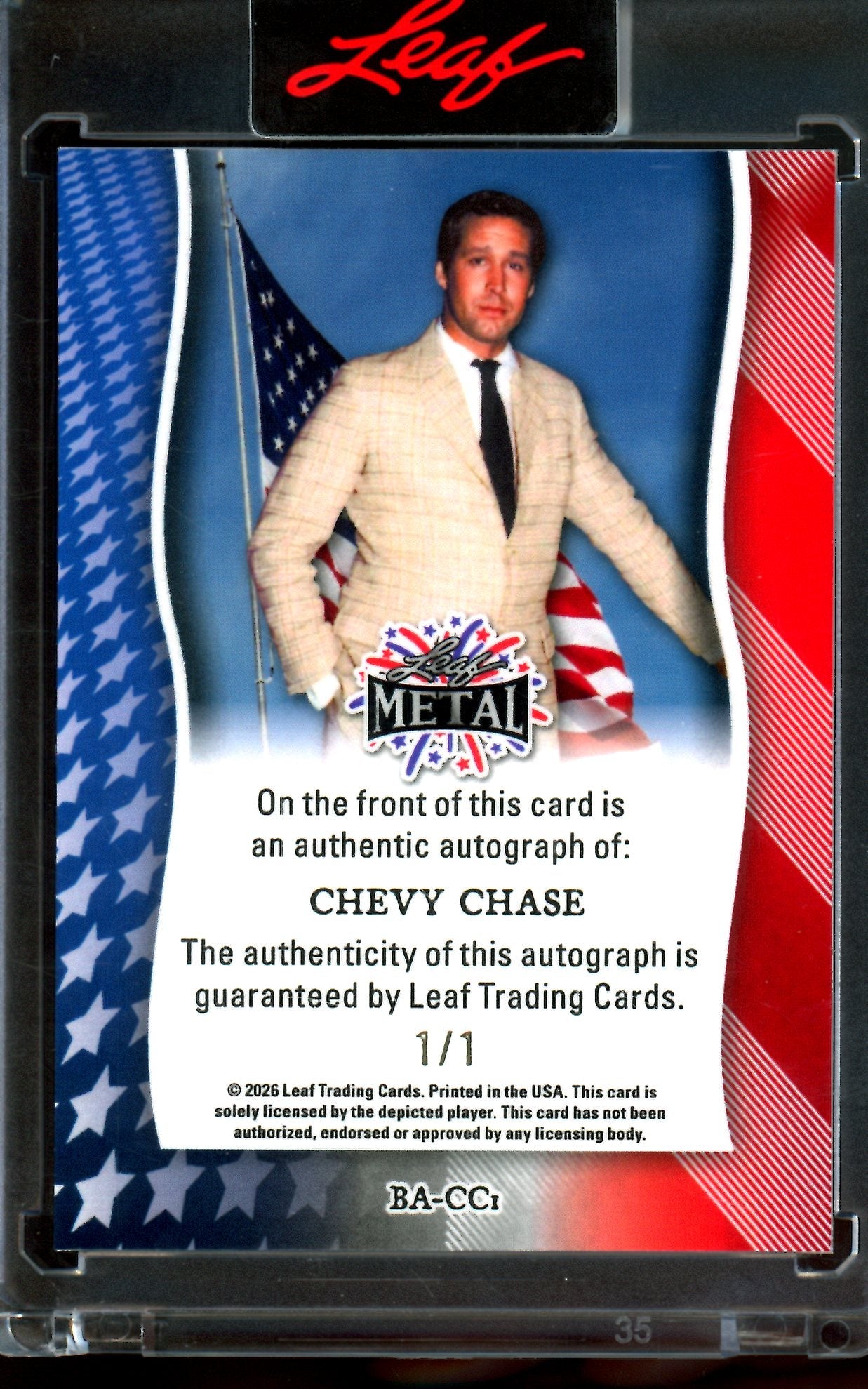 2026 Leaf Metal Chevy Chase 1/1 Autograph Encased