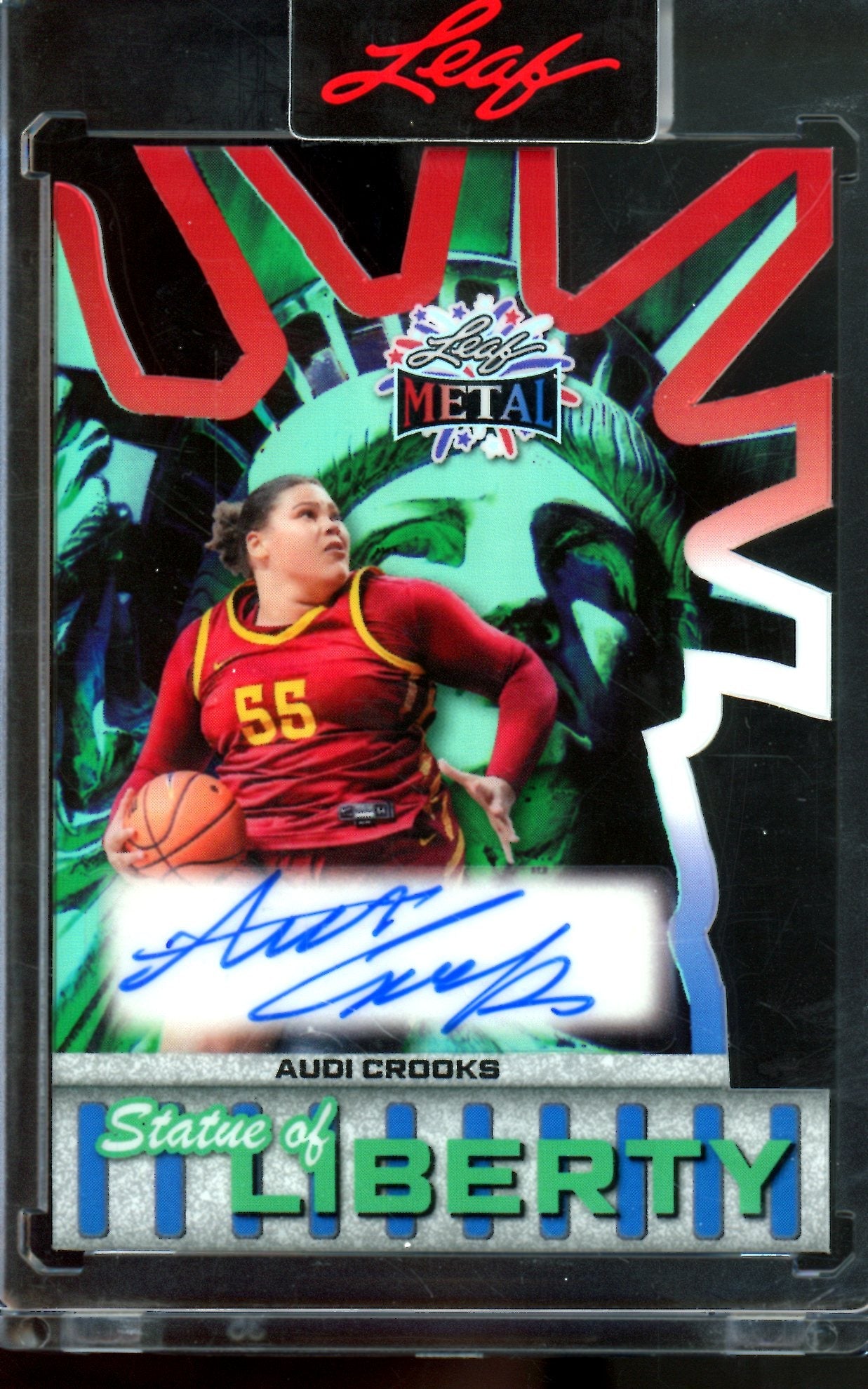 2026 Leaf Metal Audi Crooks Statue of Liberty Autograph /4 Encased