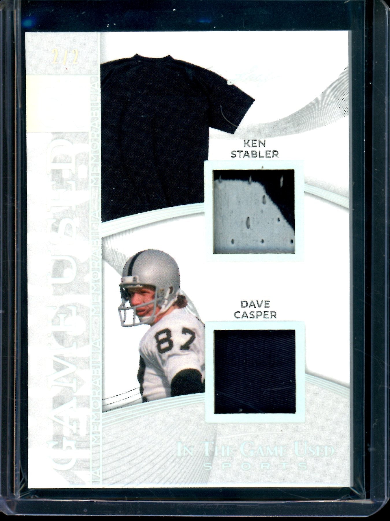 2025 Leaf In The Game Used Ken Stabler / Dave Casper Dual Relic /2 Raiders