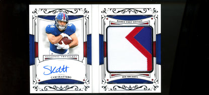 2025 Panini National Treasures Cam Skattebo Rookie First  Rookie Patch Autograph Booklet /99 Giants