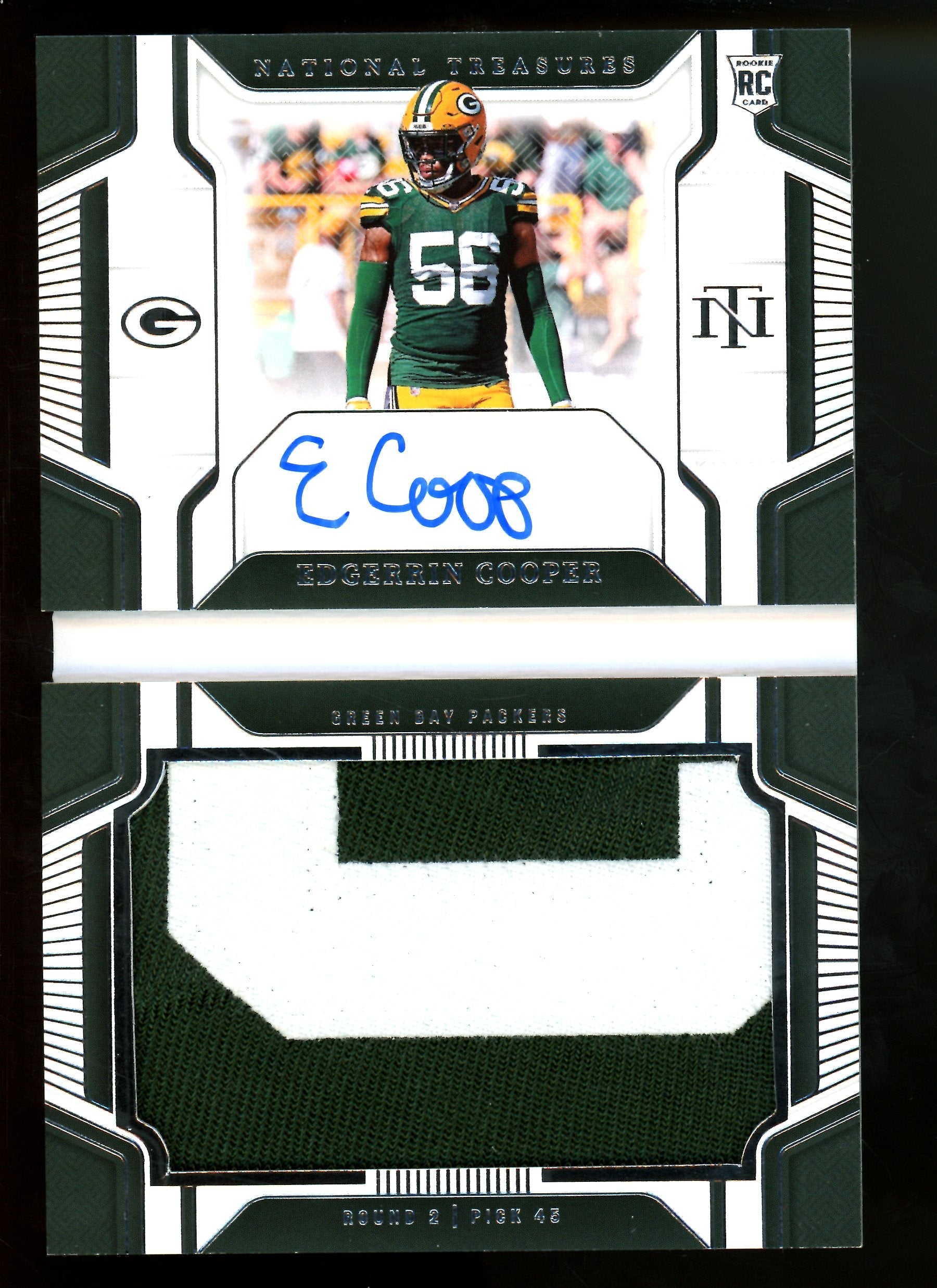 2024 Panini National Treasures Edgerrin Cooper Prime Signatures Rookie Jumbo Booklet /99 Packers