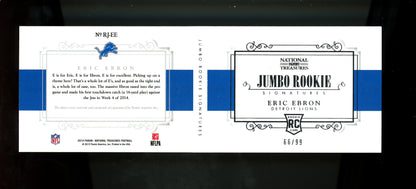 2014 Panini National Treasures Eric Ebron Jumbo Rookie Signatures Booklet /99 Lions