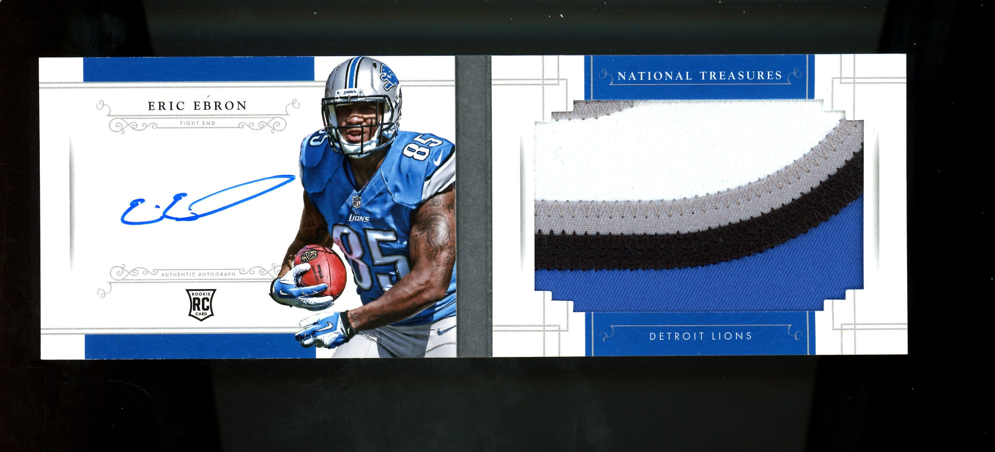 2014 Panini National Treasures Eric Ebron Jumbo Rookie Signatures Booklet /99 Lions