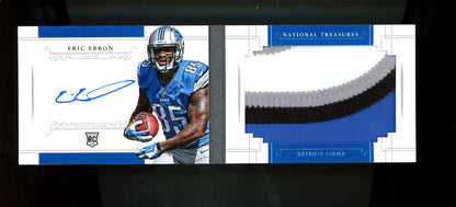 2014 Panini National Treasures Eric Ebron Jumbo Rookie Signatures Booklet /99 Lions