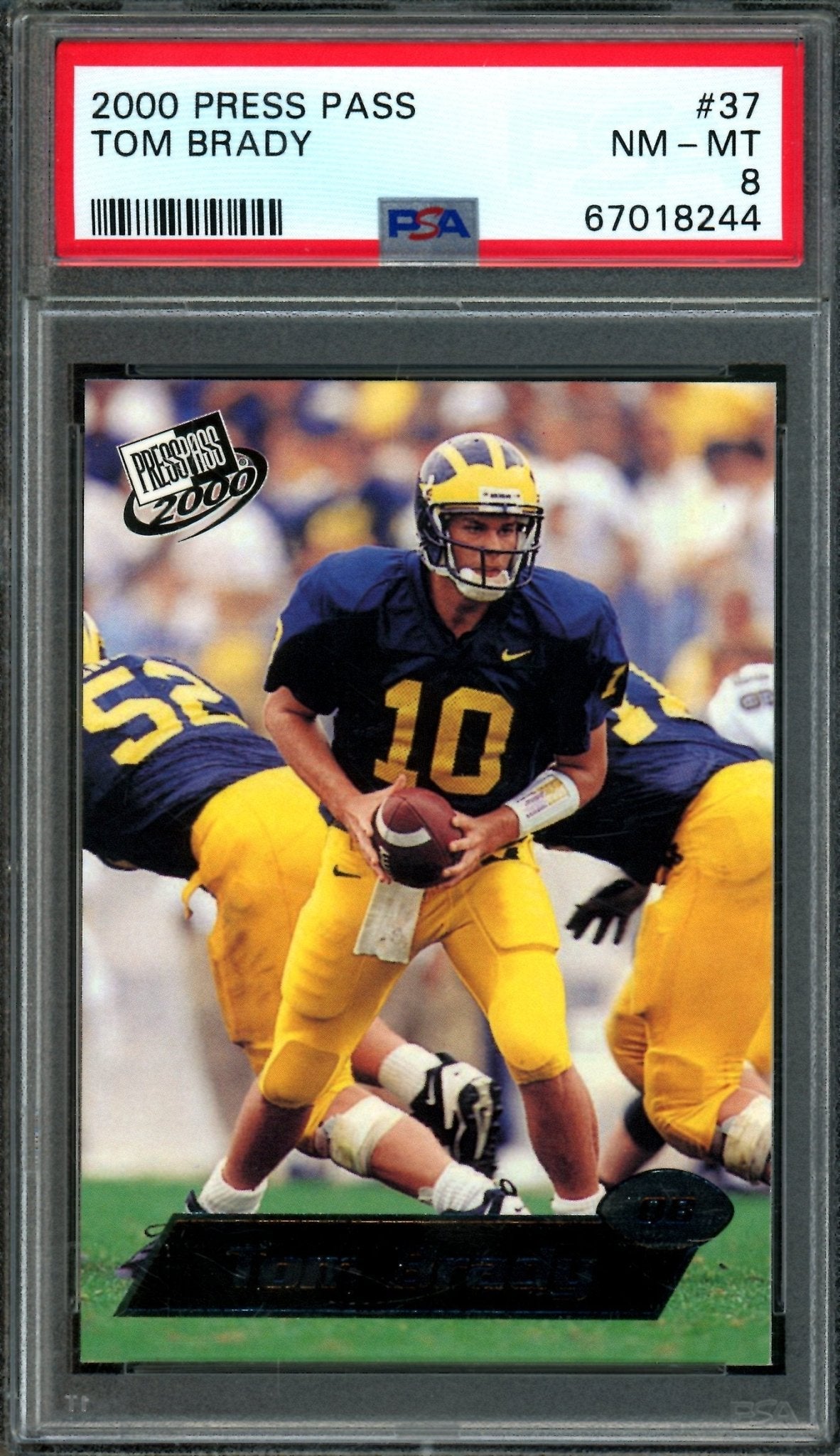 2000 Press Pass Tom Brady  Rookie Card #37 PSA 8
