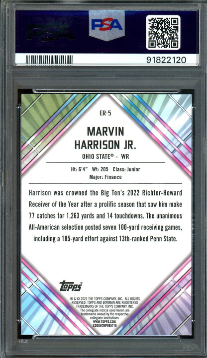 2023 Bowman U Chrome Marvin Harrison Jr. Early Risers Refractor PSA 10 Ohio State