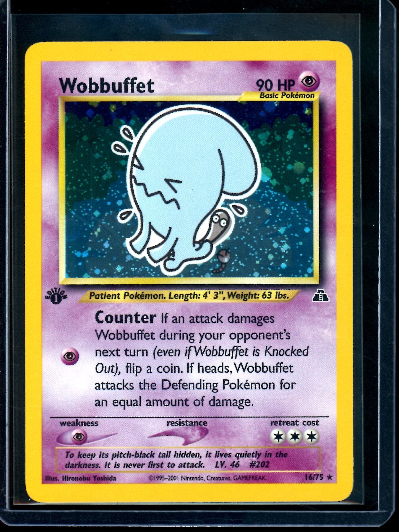 2001 Pokemon Neo Discovery Wobbuffet 1st Edition Holo 16/75