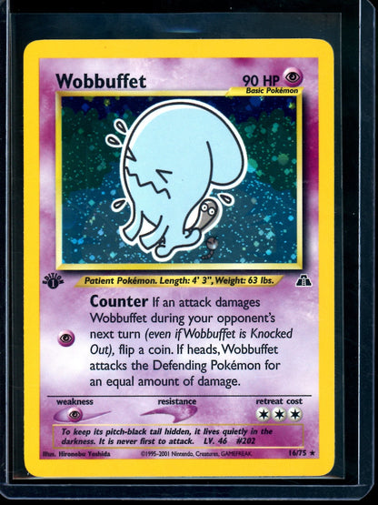 2001 Pokemon Neo Discovery Wobbuffet 1st Edition Holo 16/75