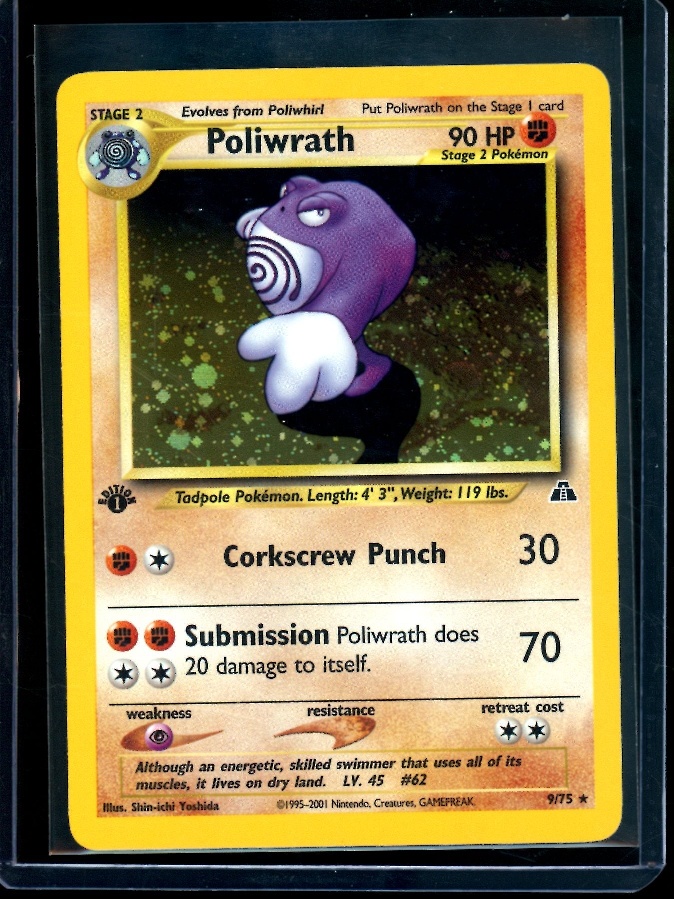 2001 Pokemon Neo Discovery Poliwrath 1st Edition Holo 9/75