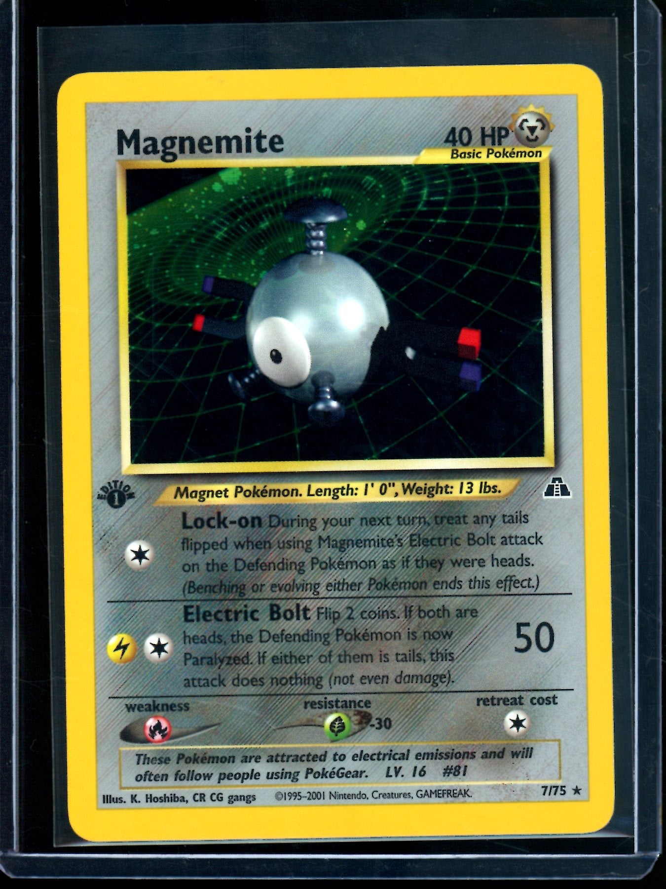 2001 Pokemon Neo Discovery Magnemite 1st Edition Holo 7/75