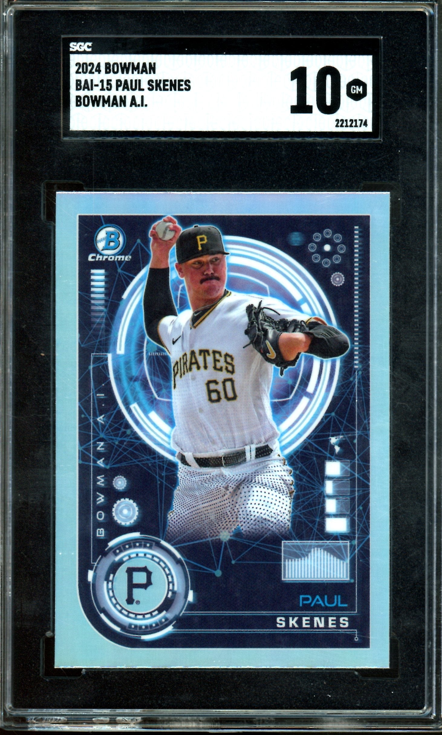 2024 Bowman Paul Skenes A.I. Refractor SGC 10 Pirates