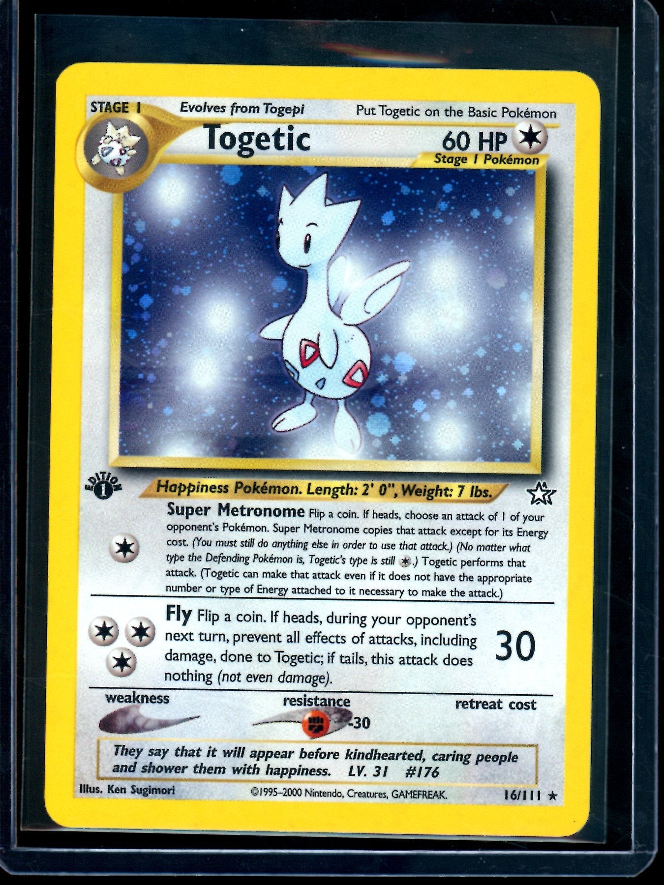 2000 Pokemon Neo Genesis Togetic 1st Edition Holo 16/111