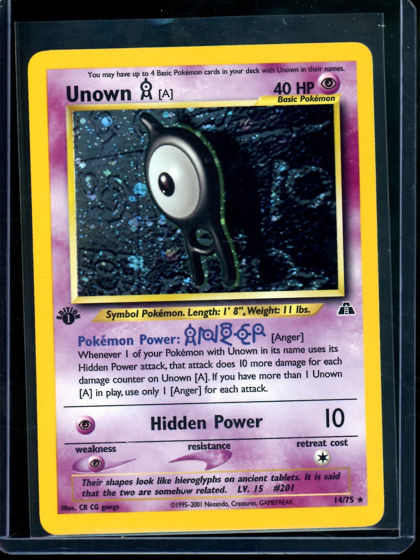 2001 Pokemon Neo Discovery Unown 1st Edition Holo 14/75