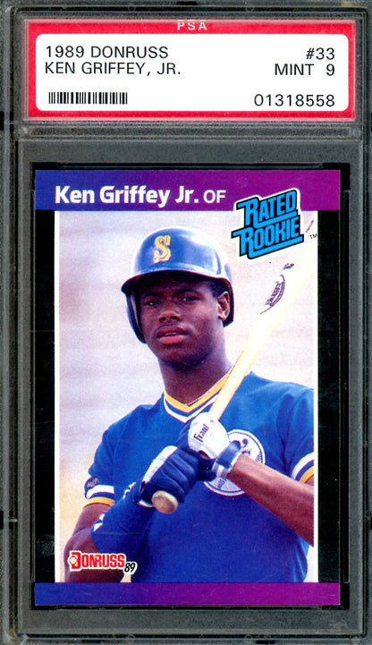 1989 Panini Donruss Ken Griffey Jr Rated Rookie #33 PSA 9 Mariners