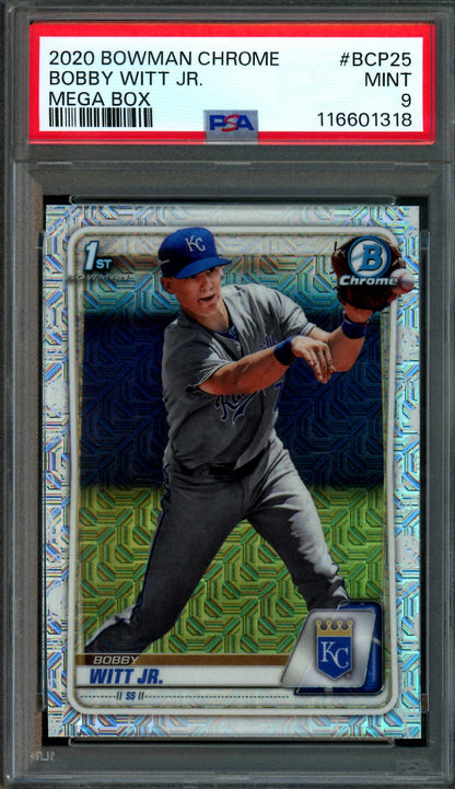 2020 Bowman Chrome Bobby Witt Jr 1st Mojo PSA 9 Royals