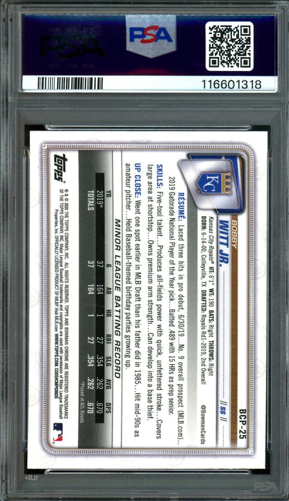 2020 Bowman Chrome Bobby Witt Jr 1st Mojo PSA 9 Royals