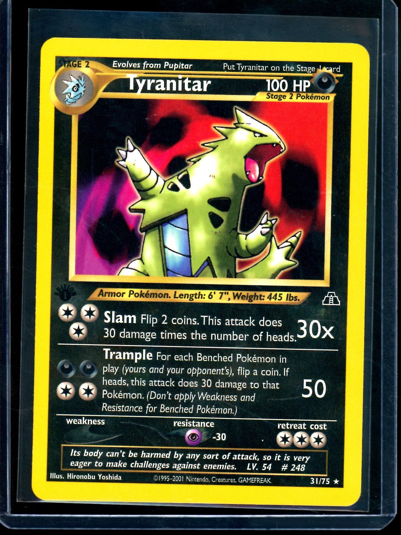 2001 Pokemon Neo Discovery Tyranitar 1st Edition 31/75 (A)