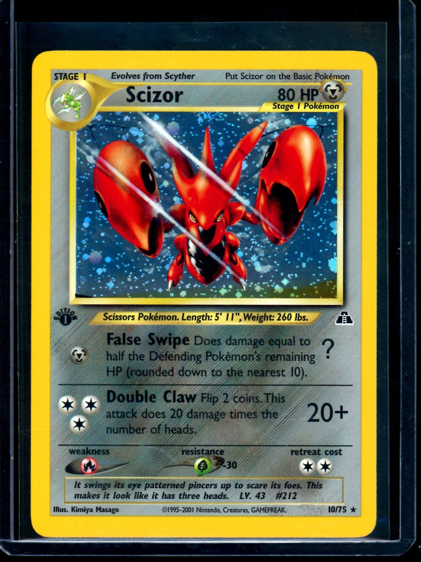 2001 Pokemon Neo Discovery Scizor 1st Edition Holo 10/75