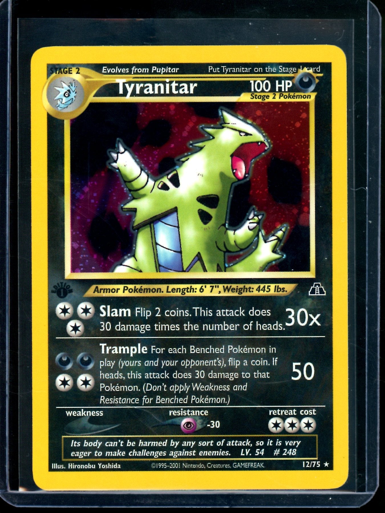 2001 Pokemon Neo Discovery Tyranitar 1st Edition Holo 12/75