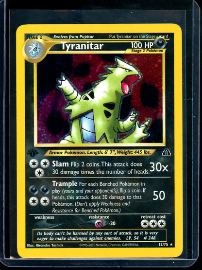 2001 Pokemon Neo Discovery Tyranitar 1st Edition Holo 12/75