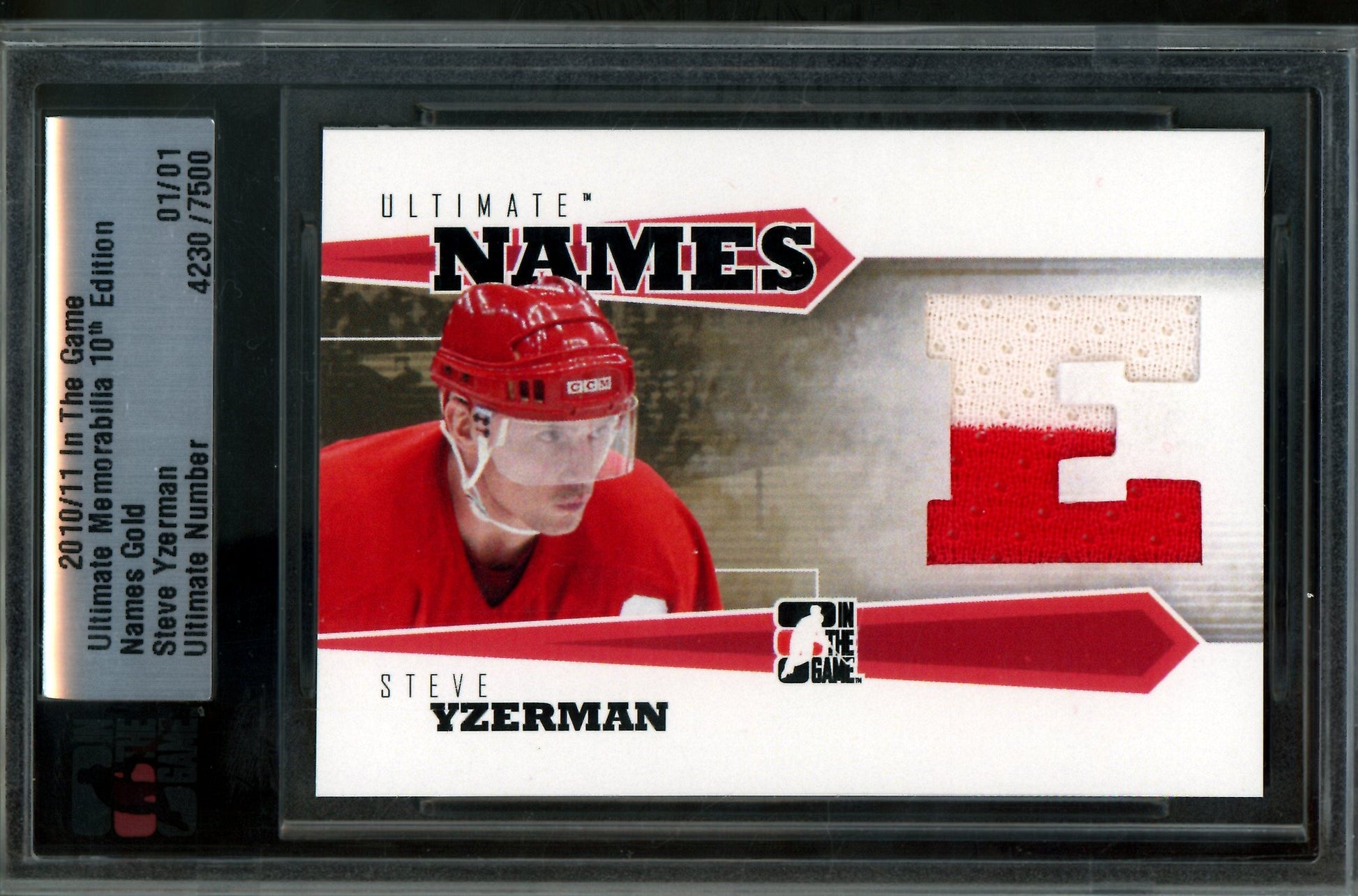 2010 In The Game Ultimate Steve Yzerman Names Gold Memorabilia 1/1 Redwings