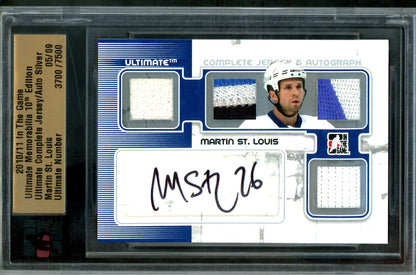 2010 In The Game Ultimate Martin St Louis Complete Jersey and Autograph /9 Lightning